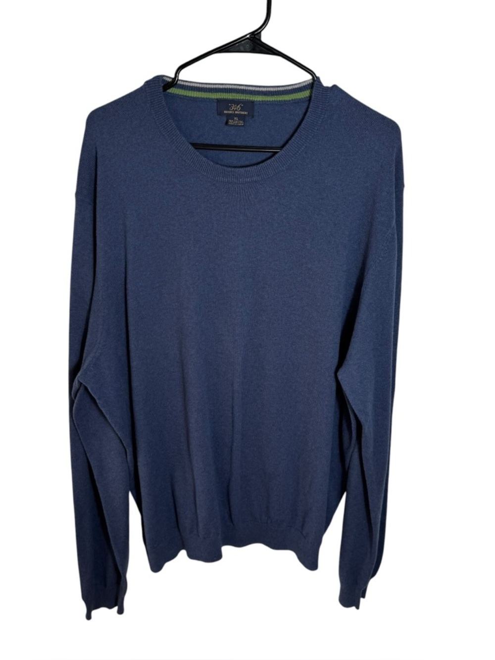 Brooks Brothers 346 Men's XL Cotton Cashmere Sweater Blue Crewneck Lightweight